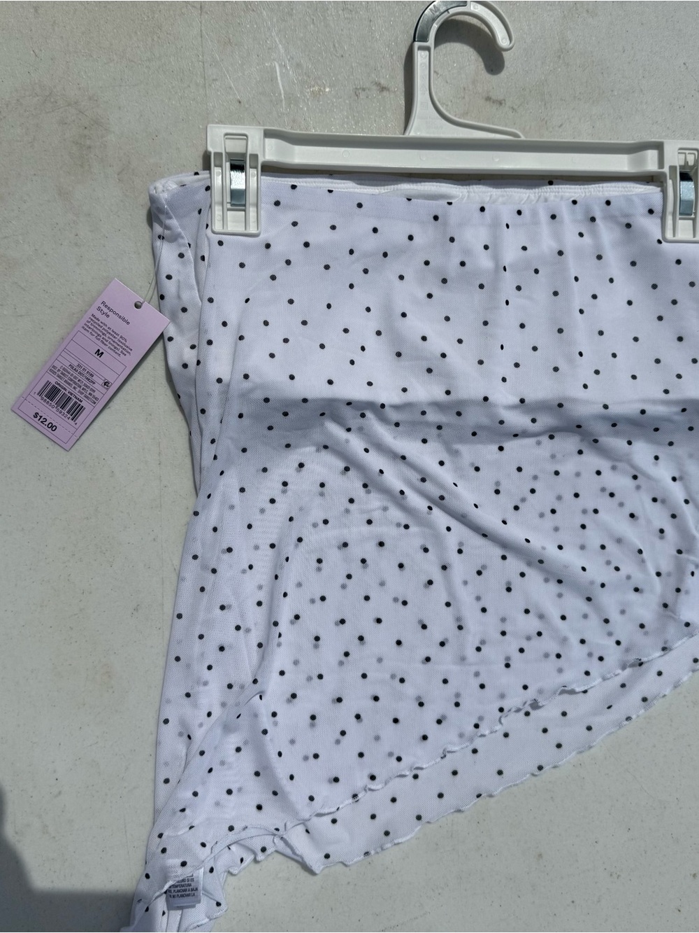 Target White Crop Top with Black Polka Dots